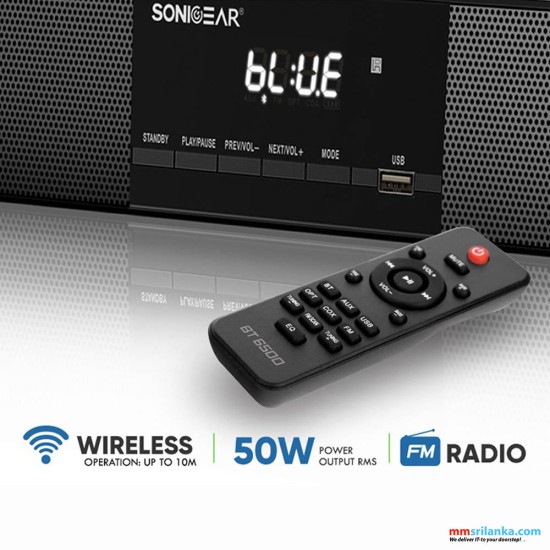 SONICGEAR TV SOUNDBAR SUBWOOFER BT6500 BLUETOOTH SPEAKER | 6" SUBWOOFER (1Y)
